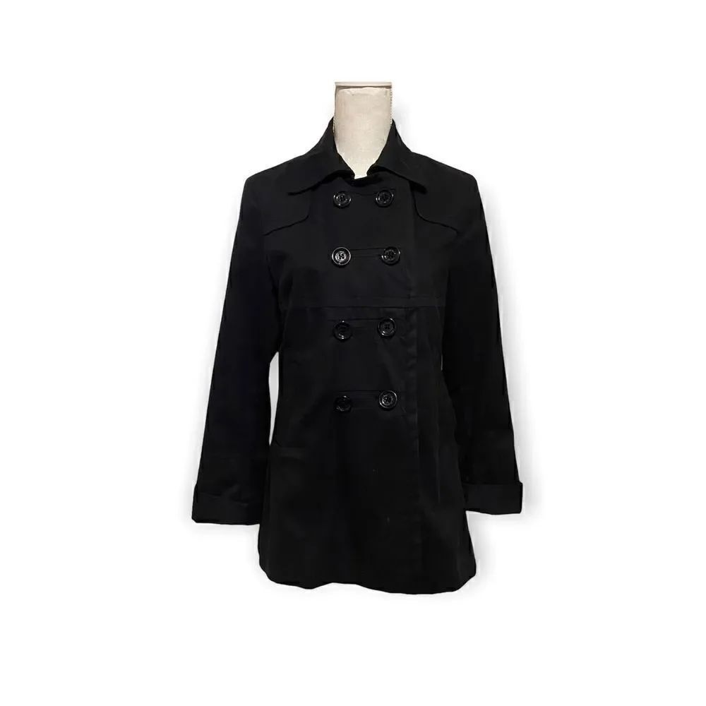 Faconnable Black Pea Coat Jacket